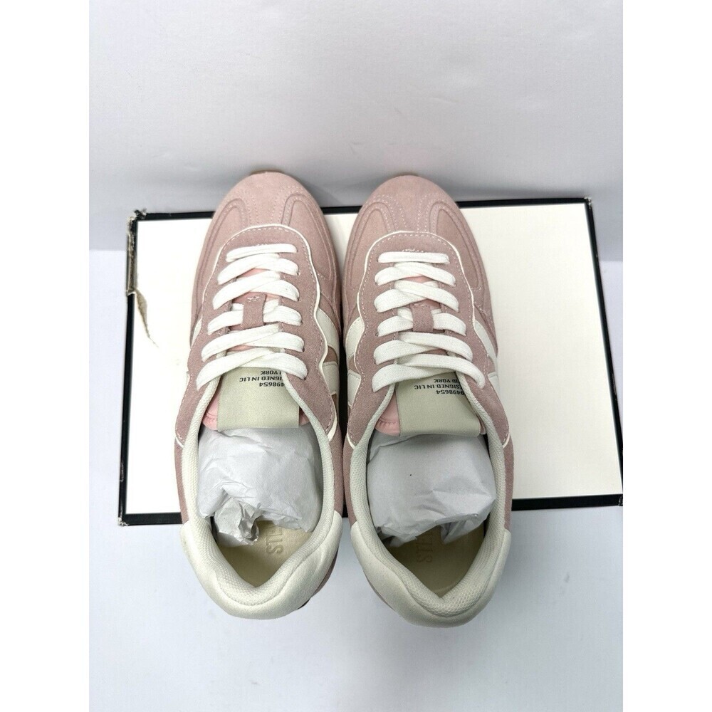 Steve Madden Abbi Sneakers Womens Size 8 Pink Multi Suede Leather Retro Shoes - Picture 5 of 9